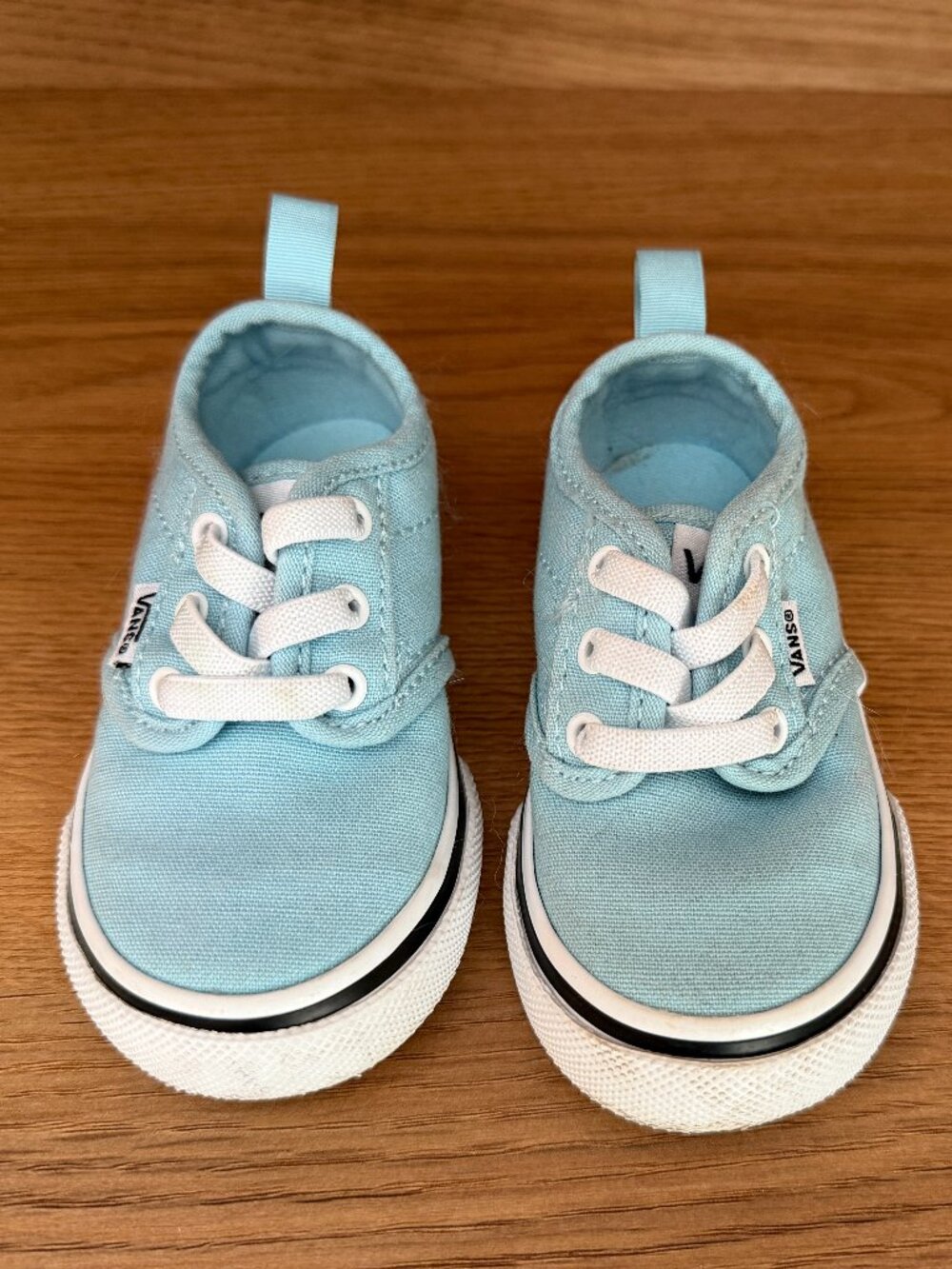 Light Blue Gender Neutral Vans No Tie Toddler 4.5